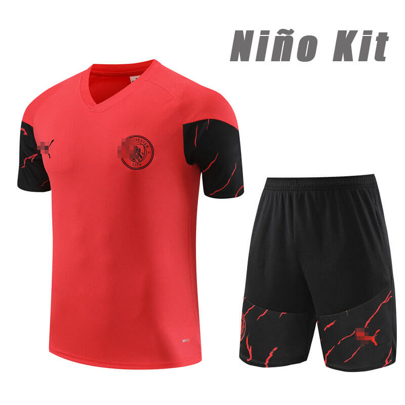 Camiseta de Entrenamiento de Manchester City Naranja 2023/2024 Niño Kit